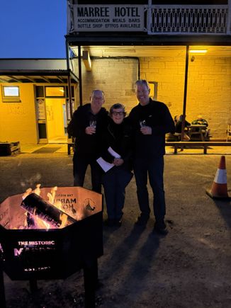 Drinking and mingling around the firepit. We met a number of fun and interesting people here.