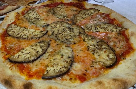 We had pizza several times, this one with melanzane 