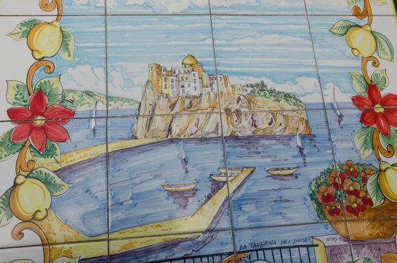 Following here: the many moods of the Castle. It is the icon of Ischia. There will distant shots, followed by an actual visit up there.