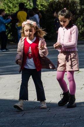 Local kids play. The panorama from their playground was astonishing, a painter's dream.