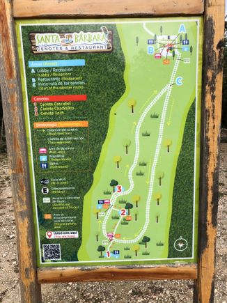 Map of the three cenotes of Santa Barbara....we visited two here, and then our driver took us to one in another area