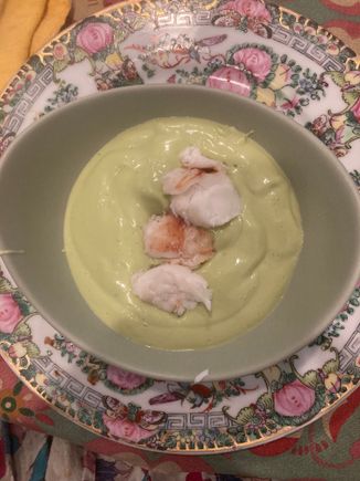 Avocado soup and salmon both big hits and everyone enjoyed a lot.
Today, leftovers.