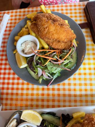 My very delicious fish and chips in Port Fairy.