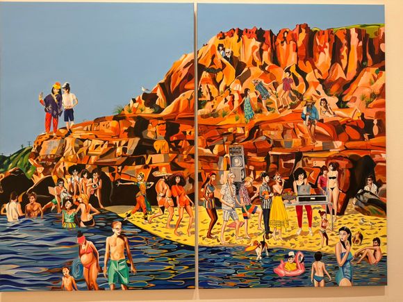 The artist painted a day from his life at the beach when he was a teen-ager.