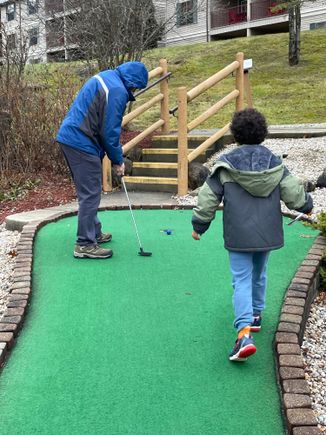 Grandads turn. It had started to rain.