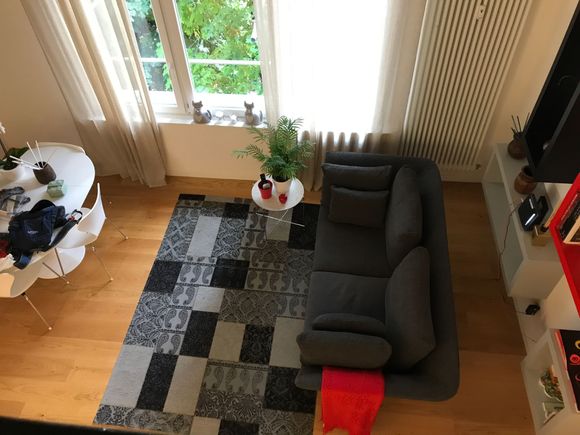 From the "mezzanine" floor with extra bed/couch. 