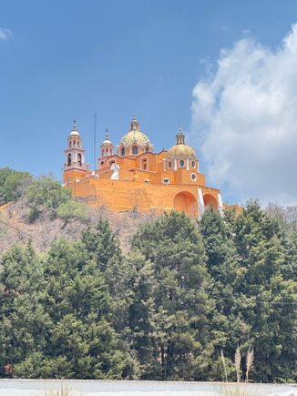 The church atop the Great Pyramid, Cholula
