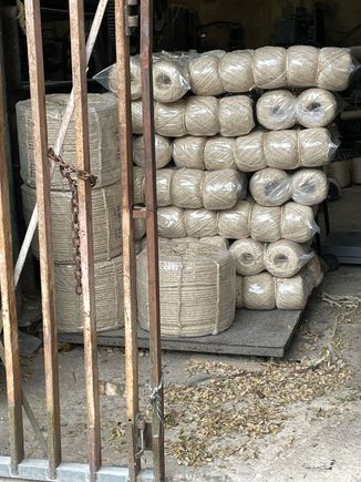 Rope today in a small factory next to the Mayan ruins, a lot smaller than the big old decaying factory.