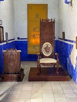 This is what he leaned on and sat on.