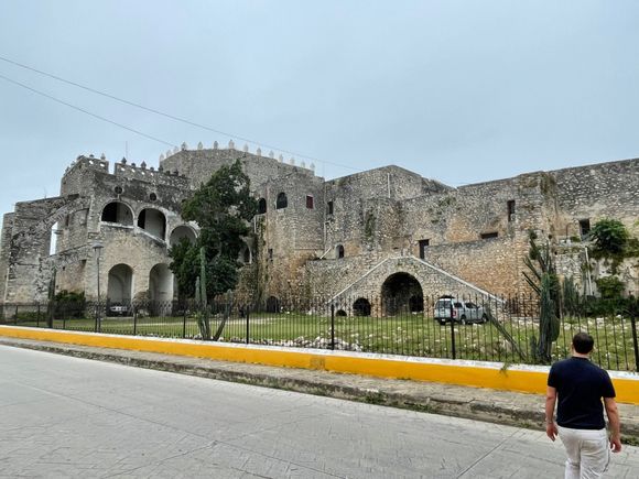 Back of the Church.  Apparently ran out of yellow paint