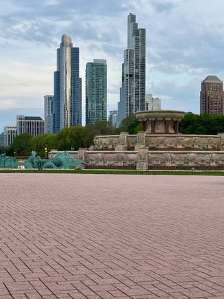 Park fountain downtown.