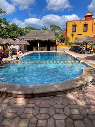 Pool at Oxman cenote. Very refreshing
