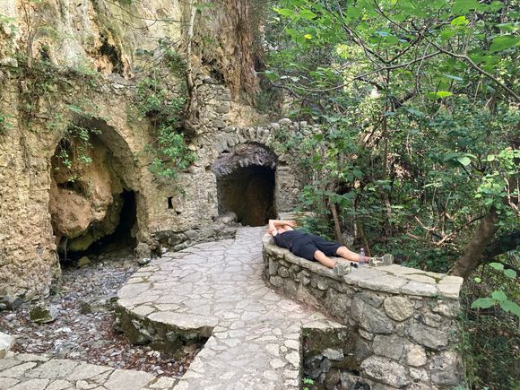 Here is another ancient ruin, me after a 5 hour, 11km hike, up and down the mountainside