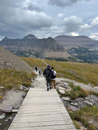 The boardwalk of the Hidden lake overlook trail