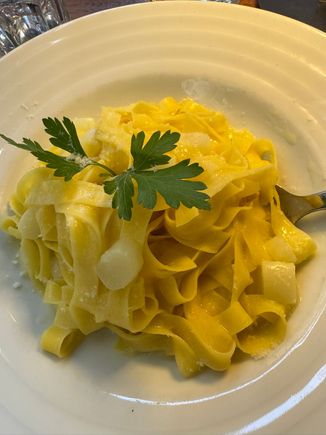 My very tasty tagliatelle with asparagus and butter sauce