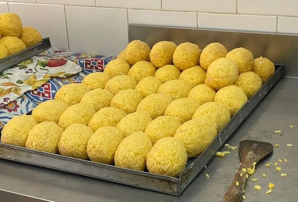 We watched the anancini being handmade, then fried