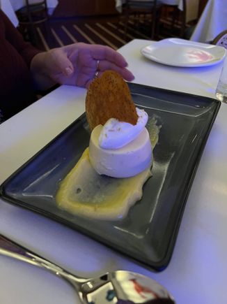 Lemon cheesecake. Light, fluffy, outstanding flavor and the best part of our dining experience.
