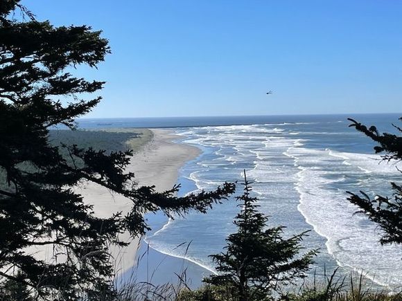 Looking out at the Cape from the lighthouse.  It's called Cape Disappointment because of all of the ship wrecks that happened here.  There are brutal storms and dangerous sandbars around this cape.UnderUnderneath 