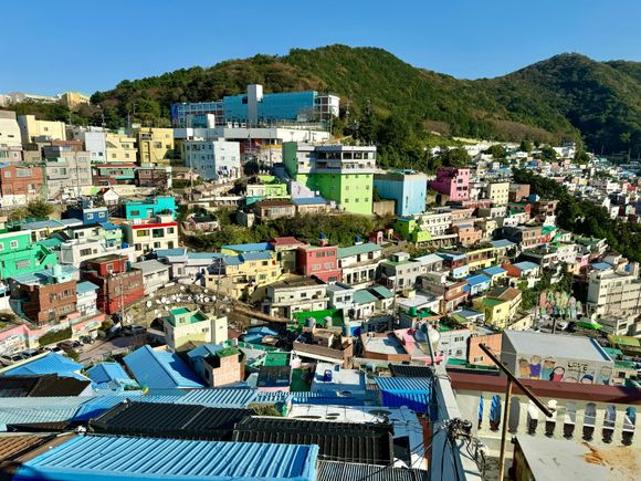 Famous village with colorful homes