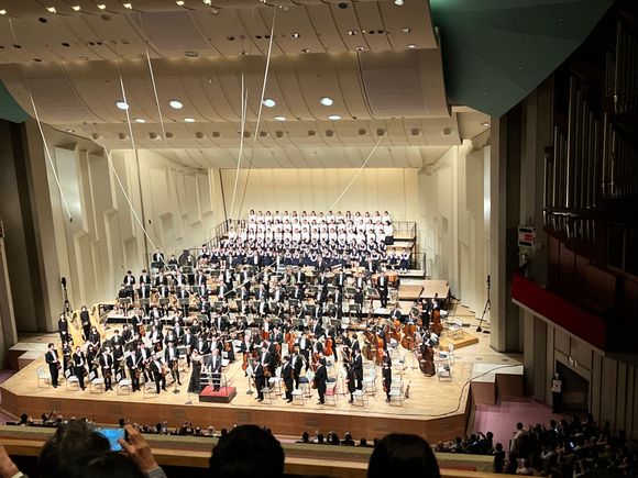 Curtain call for Fabio Luisi and the NHK symphony orchestra from my seat 