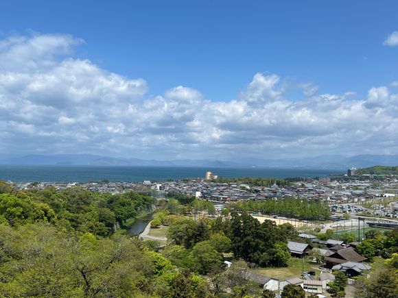 View of Lake Biwa from the keep of Hikone Castle