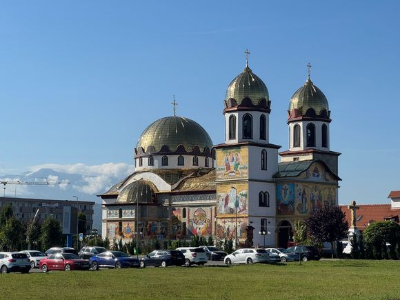 Romanian Orthodox Cathedral on the way to Bran Castle. We didn't have time to go inside. The exterior is stunning and caught our eye as we drove past. 