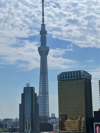 Looking out toward the Tokyo Skytree, from the observation deck.  ( I think I called this Tokyo Tower last night in my post, that was wrong)