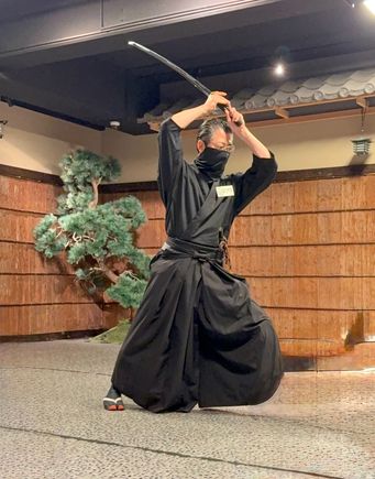 We saw a sword demonstration given by a descendant of a samurai 