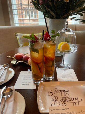 Pimms cups and all the nice goodies from The Cadogan 