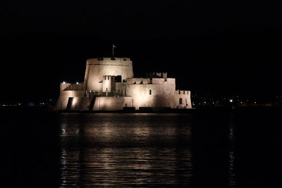 Bourtzi Castle at Night
