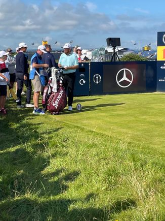 Shane Lowry on the tee