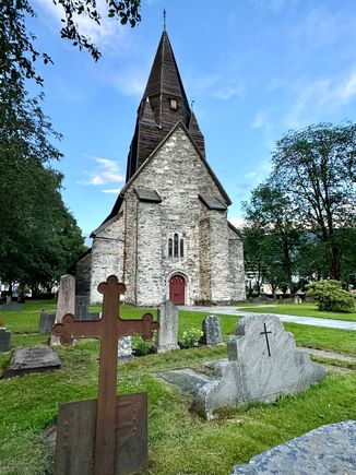 Beautiful stone church in town 