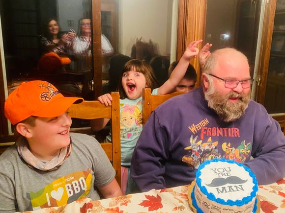 more of a typical photo, my oldest daughter and mrs z in the reflection.