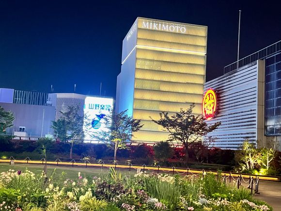 Eating dinner with a rooftop view from the Mitsukoshi Building 