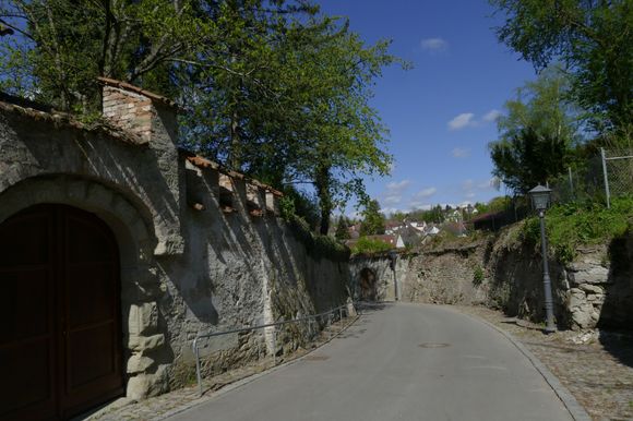 Along the town walls