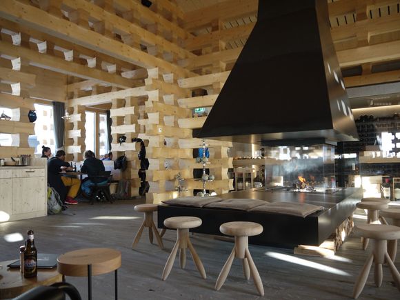 Motta Hütte, above Lenzerheide. Even had a wine cellar