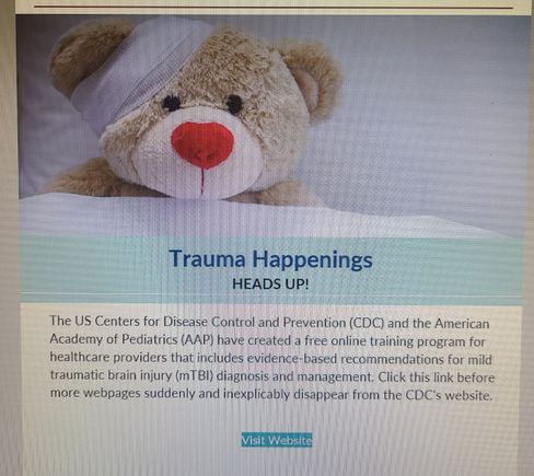 This isn’t at all funny. Not sure what thread to post this in This is from a national trauma newsletter sent to many ED doctors and educators.  The last sentence should be chilling to anyone with any education and brains, heart and caring. 
So much of what this administration has done to the world is not funny. It’s sick. 