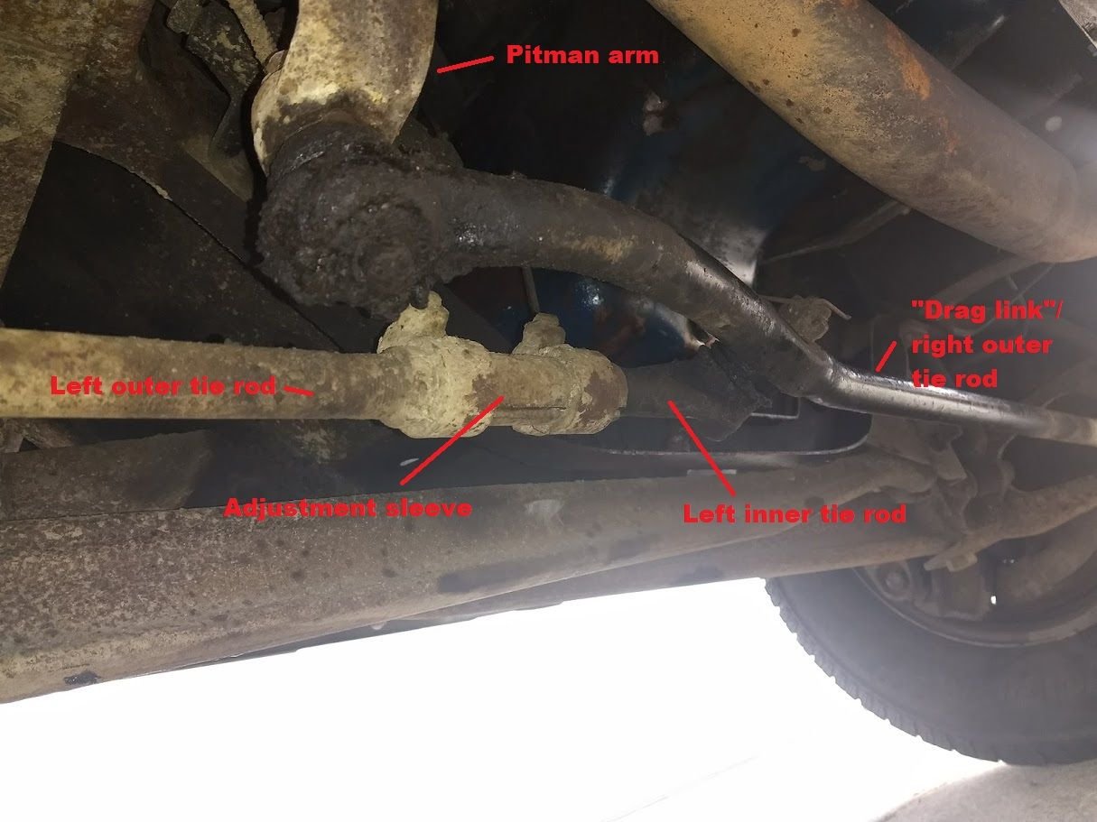New tie rods, steering wheel is off center now but I only have one
