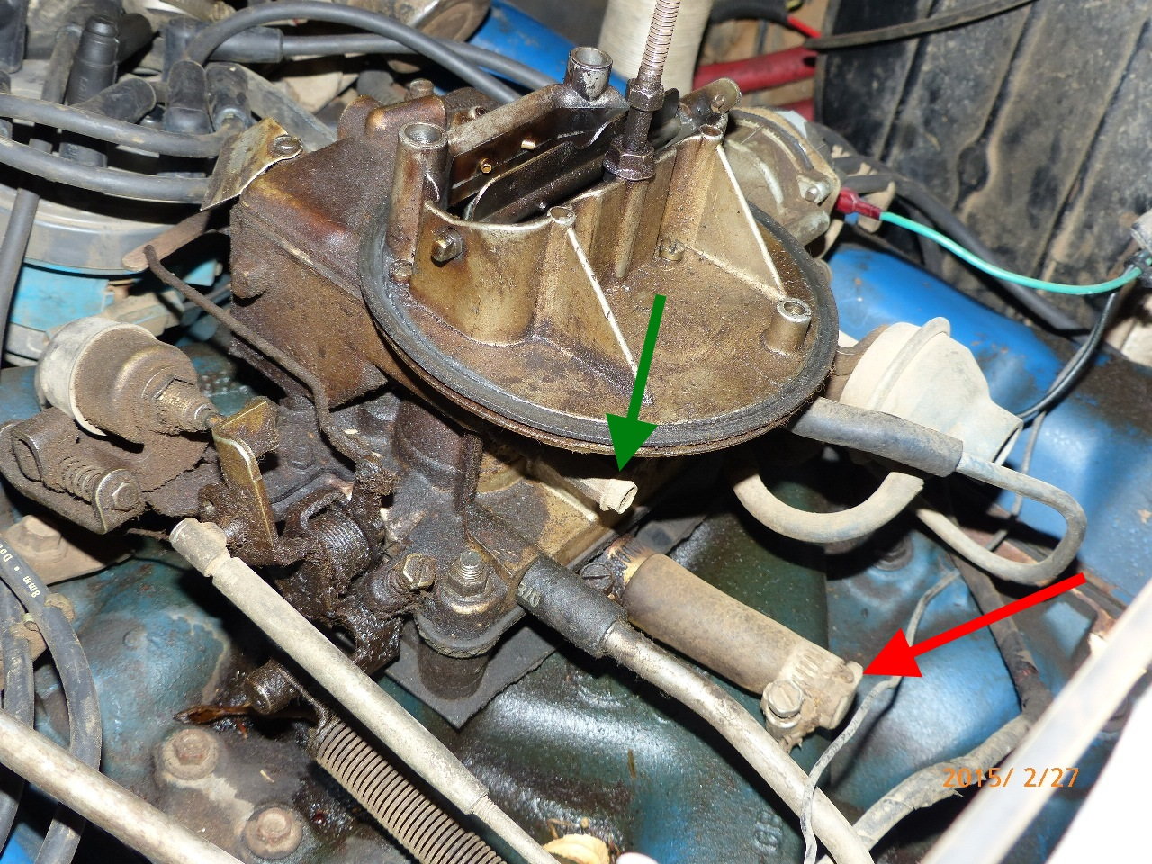 Stock 351M Vacuum Leak? New 4 BBL? - Ford Truck ... 1974 ford engine wiring 