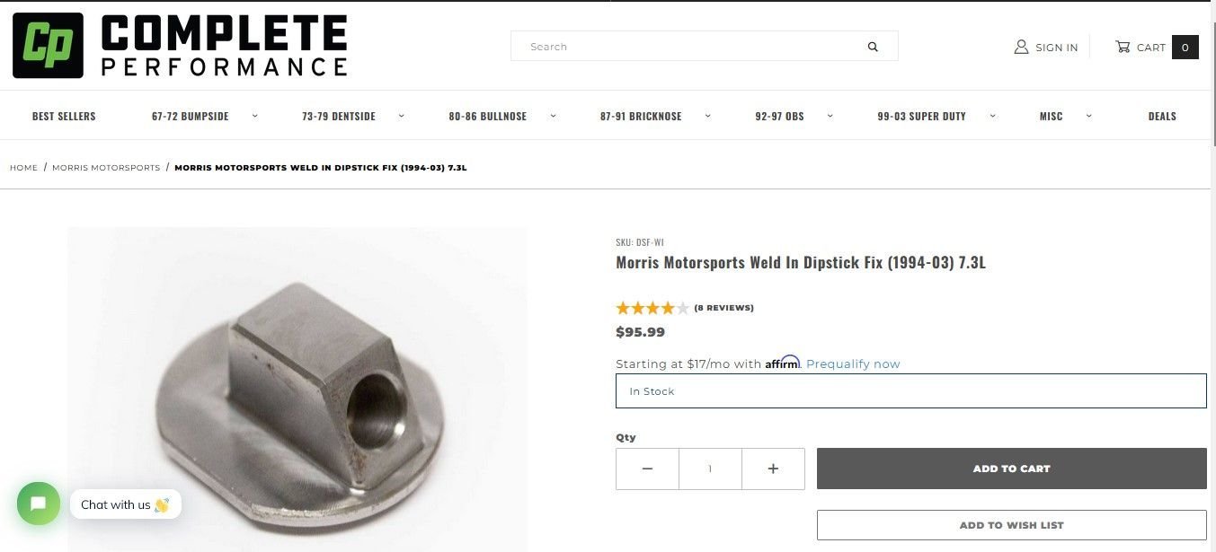 Photo of Dipstick Bung Orientation in 7.3 PSD Oil Pan Please ! Ford