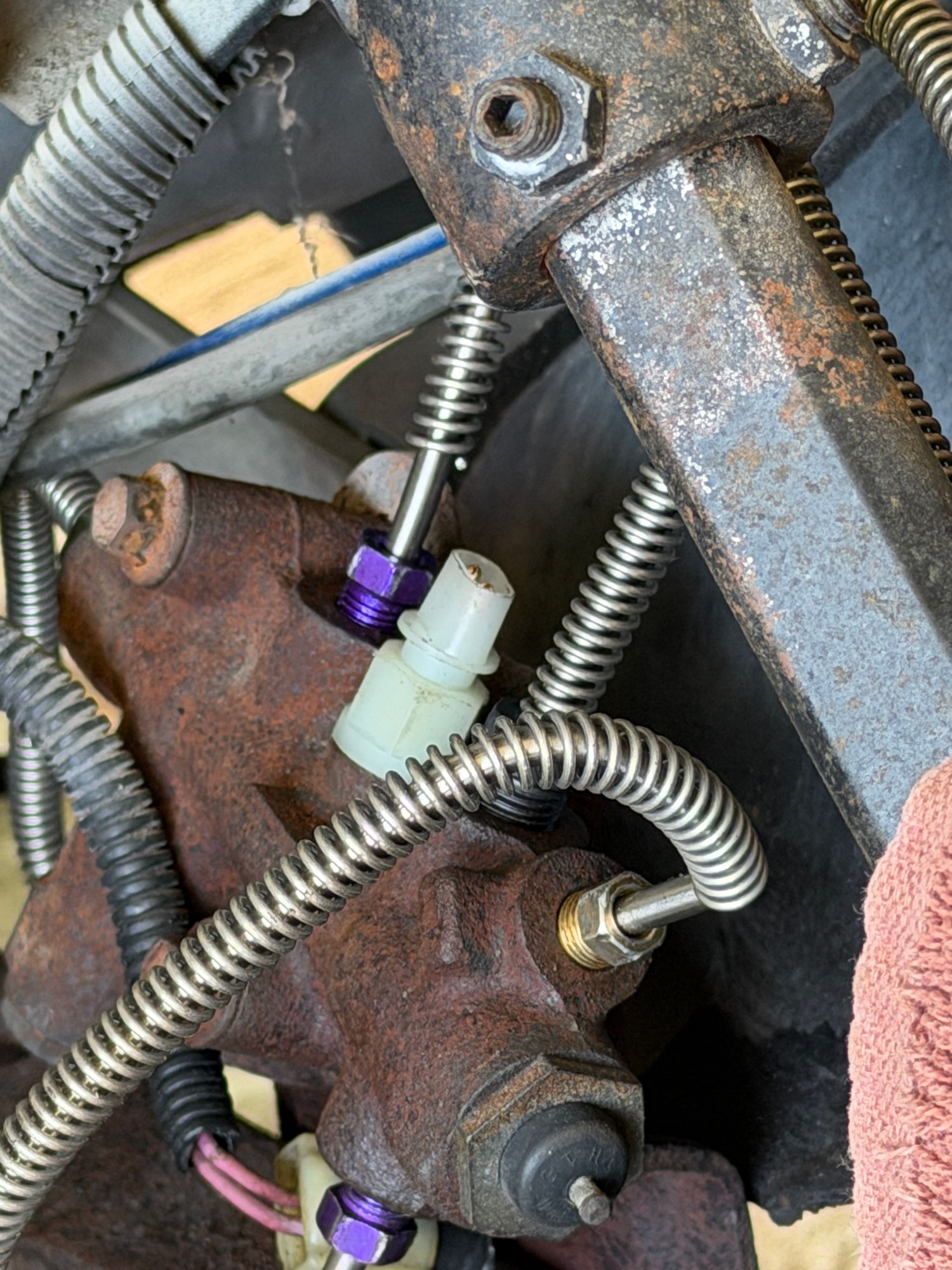 As I made repairs, I had to replace all my brake lines. It seems like I twisted every single one. Heck they�re only 44 years old.