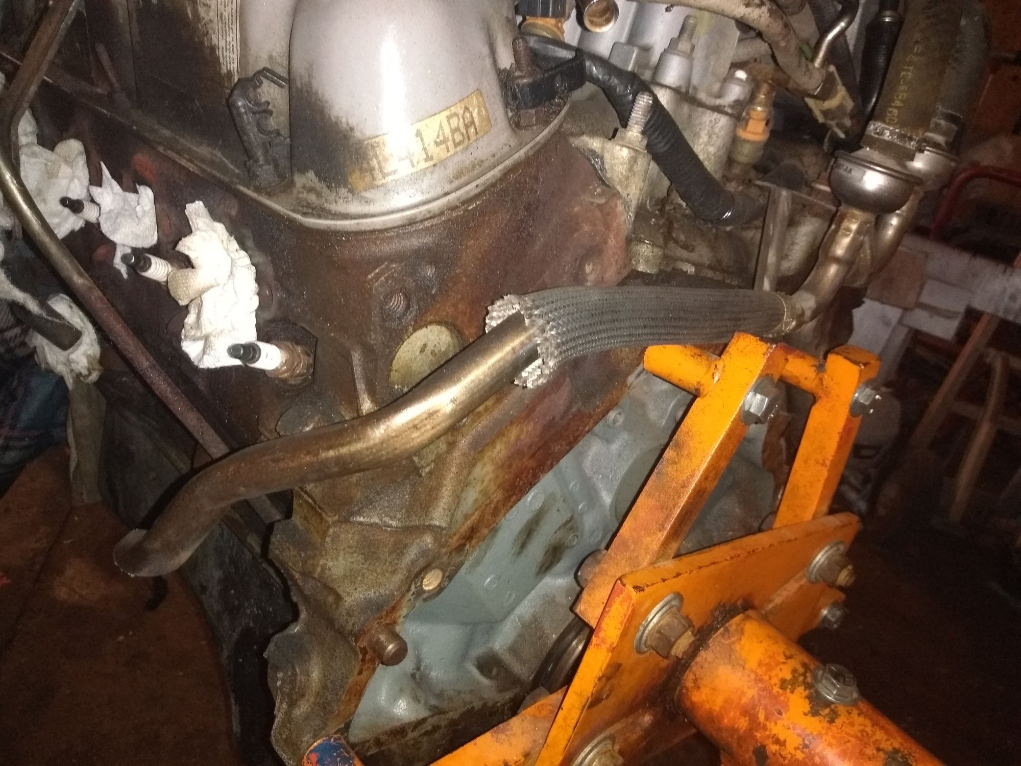 Pipe from drivers exhaust manifold, runs behind engine? Ford Truck