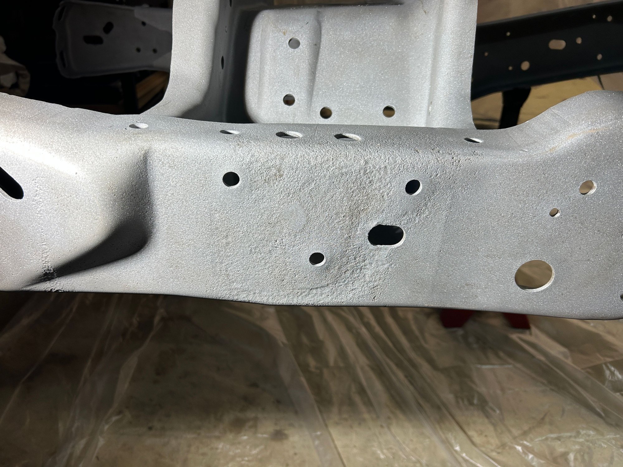 Front shock mount rust pitting