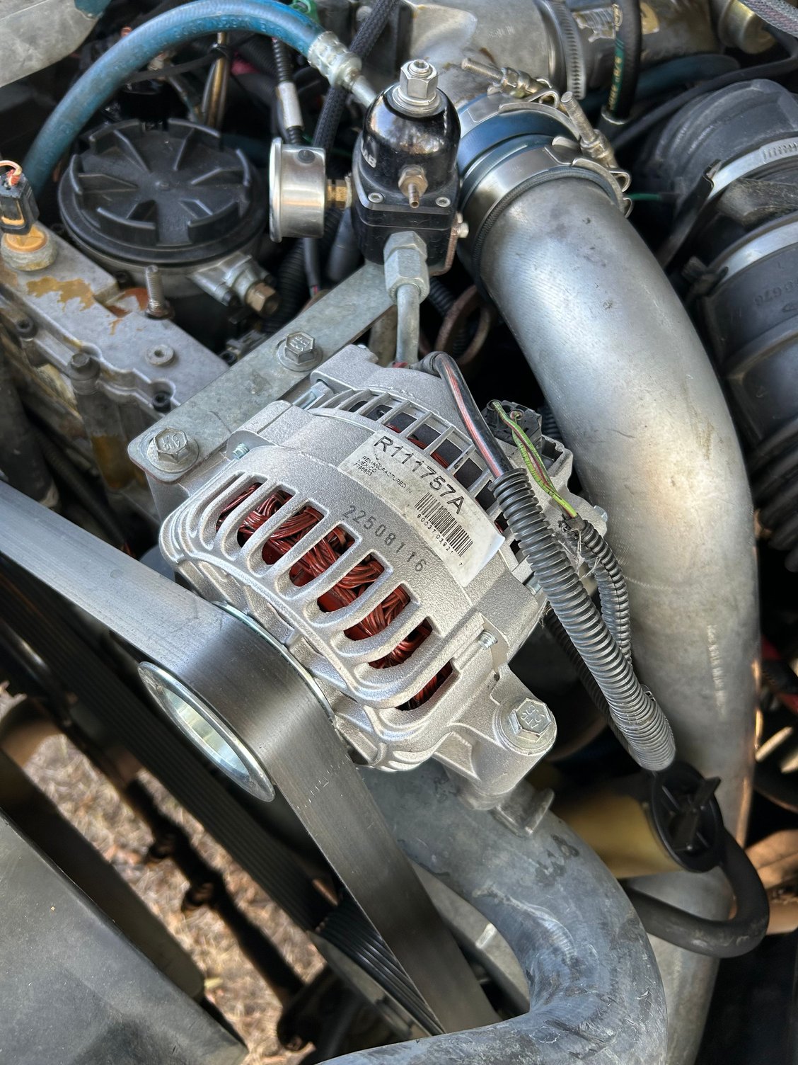 The new alternator… you can almost see the oem GPR?