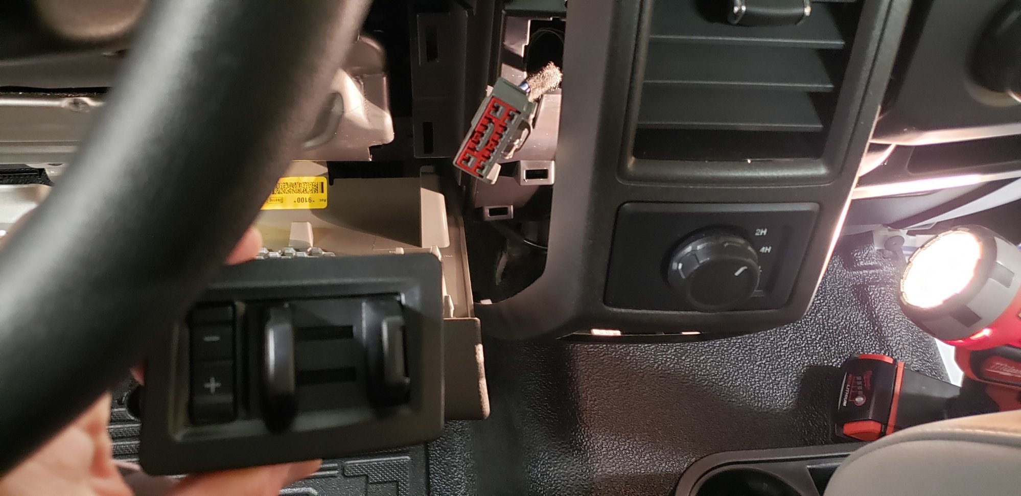 2019 F250XL > OEM Dash Mounted Trailer Brake Controller Install > White