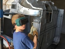 Grandson learning to gas weld.