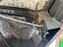 Threaded rod fits great. May go back and try and bend up a little more