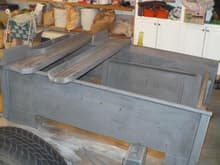 bed and running boards - blasted and treated with MasterCoat metal prep and rust remover (phosphoric acid)