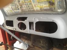 Working on the dash. Sanded and primed.