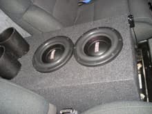 Little sundown Audio SA-8&quot;s. Not my loudest by far but they slam. Rated at 400rms each.. but they like alot more ;)